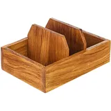 Подставка для набора для специй и салфеток 3 отделения дуб ,H=6,L=21,B=15см коричнев.