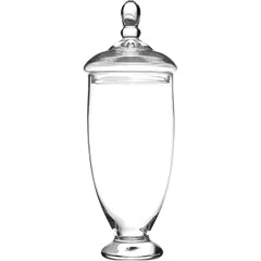 Vase for serving with lid  glass  3 l  D=13.7, H=42.5 cm  clear.