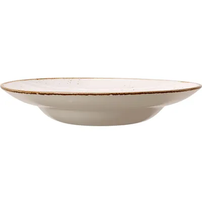 Тарелка для пасты «Крафт Вайт» фарфор 320мл D=27,H=5см белый,коричнев., изображение 2