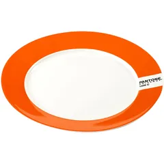 Тарелка «Пантон» фарфор D=200,H=15мм белый,оранжев.