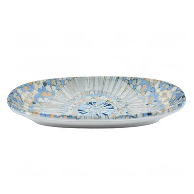 Блюдо сервировочное «Мозаик» овальное фарфор ,L=19,B=11см разноцветн., изображение 2