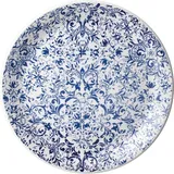 Plate “Ink” small  porcelain  D=25, H=2cm  white, blue