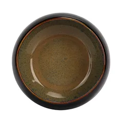 Салатник «Сплеш» фарфор D=12,H=5см черный,коричнев.