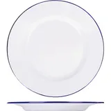 Тарелка мелкая эмалированная сталь D=24,H=2см белый,синий