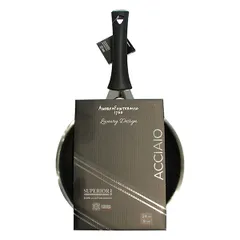 Сковорода «Лакшери Дизайн» сталь D=24см серебрист.,черный, изображение 4