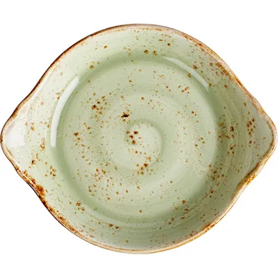 Блюдо для запекания «Крафт Грин» фарфор D=185,H=45мм зелен., изображение 2
