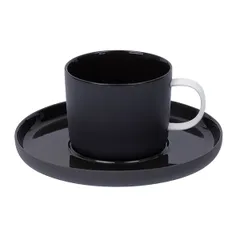 Чашка кофейная «Вейв» фарфор 140мл D=70/60,H=57,L=95мм черный, изображение 3