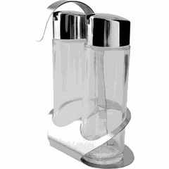 Набор для специй для масла и уксуса стекло,сталь нерж. D=12,H=19,L=12,B=12см прозр.,металлич.