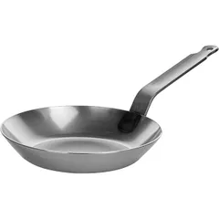 Frying pan black steel D=24,H=4,L=42cm gray