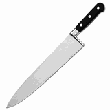 Нож поварской «Шеф» сталь ,L=31/20см черный,металлич.