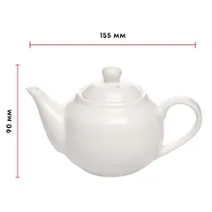 Чайник заварочный «Кунстверк» фарфор 250мл D=63,H=90,L=155мм белый, изображение 2
