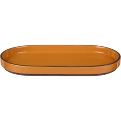 Блюдо для подачи «Блисс» с бортом фарфор ,H=27,L=304,B=174мм оранжев., Цвет: Оранжевый, Длина (мм): 304, изображение 2