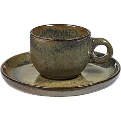 Кофейная пара «Серфис» керамика 100мл D=64/134,H=57мм сизый