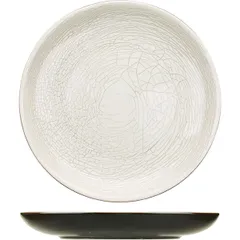 Plate “Day and Night” flat without borders  ceramics  D=25cm  white, black