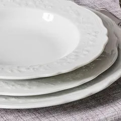 Тарелка «Флер Бьянко» мелкая фарфор D=31см белый, изображение 3