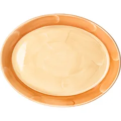 Блюдо «Паприка» овальное фарфор ,H=20,L=280,B=215мм оранжев.,бежев.