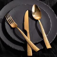 Вилка столовая «Пэлас Мартеллато Трэжер Хани» сталь нерж. ,L=21см золотой, изображение 3