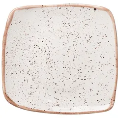 Plate “Punto Bianca” square  porcelain , L=22, B=22cm  white, black