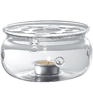 Комплект д/подогрева чайника стекло,сталь нерж. D=138,H=77мм прозр.,серебрян.