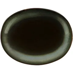 Блюдо «Тренд кортен» овальное фарфор D=22см тем.зелен.