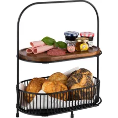 Этажерка 2 яруса металл,дерево ,H=37,5,L=31,B=17см черный, изображение 4