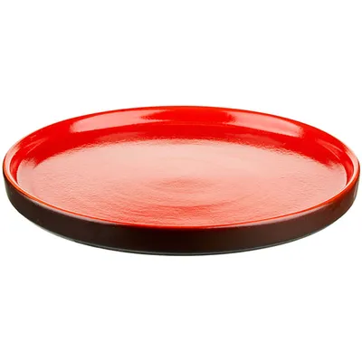 Тарелка «Кармин» с бортом керамика D=26,H=3см красный,черный, изображение 2