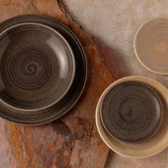 Салатник «Революшн» фарфор 0,65л D=205,H=40мм серый,коричнев., изображение 4