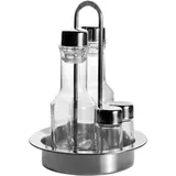 Набор для специй 4 предмета сталь нерж.,стекло D=16,H=22,5,B=16см прозр.,серебрян.