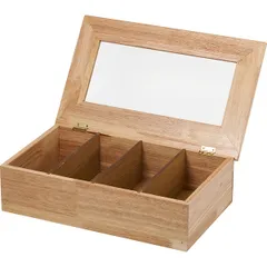 Органайзер для чайных пакетиков (на 30 шт.) дерево ,H=90,L=335,B=200мм св. дерево