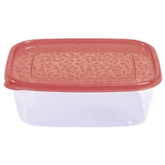Контейнер для хранения продуктов с крышкой,для СВЧ полипроп. 1,25л ,H=75,L=210,B=160мм прозр.,бордо