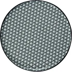 Блюдо для пиццы «Мезень» Принц Треугольники фарфор D=320,H=11мм белый,черный