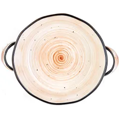 Форма для запекания «Пастораль» с ручками фарфор 0,55л D=155,H=50,L=196мм оранжев., изображение 3