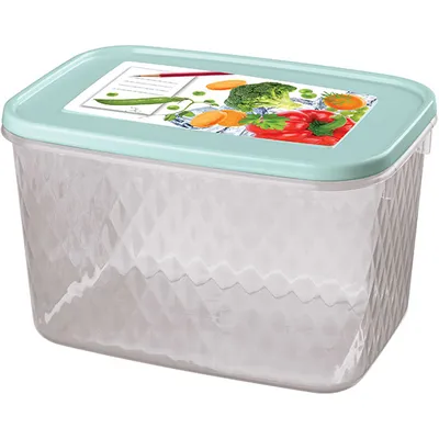 Контейнер для продуктов с крышкой полипроп. 1,7л ,H=11,L=18,B=12,5см прозр.,голуб.