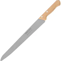 Knife for slicing meat  stainless steel, wood , L=390/270, B=35mm  beige, metal.