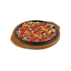 Сковорода для фахитос с подставкой чугун,дерево D=250,H=30,L=305мм черный,коричнев., изображение 2