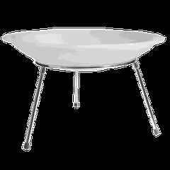 Емкость фуршетная «Вайт Сатин» на металлической подставке стекло,сталь D=80,H=30см прозр.,металлич.