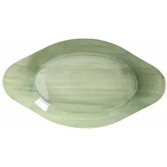 Baking dish "Green" oval dish  porcelain  400 ml , H=45, L=255, B=140mm  green.