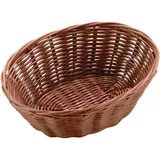 Корзина для хлеба плетеная овальная полиротанг ,H=65,L=230/90,B=150мм тем.корич.