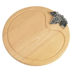 Блюдо «Виноград» дерево,сталь нерж. ,H=2,L=50,B=30см св. дерево,металлич., изображение 2