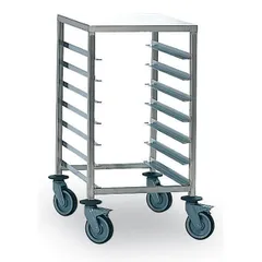 Trolley for containers 600*400mm, 7 tiers  stainless steel , H=90, L=70, B=53cm  silver.