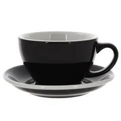 Кофейная пара «Эгг» фарфор 300мл D=110/155,H=65,L=135мм черный