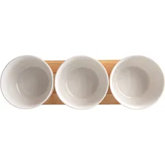 Набор соусников на подставке[3шт] бамбук,фарфор 225мл ,L=31,B=10см, изображение 2