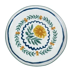 Тарелка «Луга» Цветок плоская керамика D=280,H=24мм белый,разноцветн.