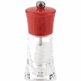 Мельница для соли с метал.механизмом пластик ,H=14см прозр.,красный