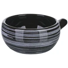 Кокотница «Маренго» керамика 180мл D=15см черный,серый