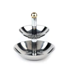 Этажерка 2 яруса для десерта D=16/22см сталь ,H=20см металлич.