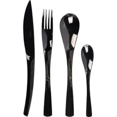 Набор столовых приборов на 1 персону[4шт] сталь нерж. черный