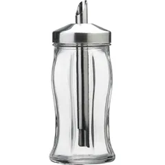 Сахарница с дозатором стекло,металл 260мл D=55,H=130мм прозр.