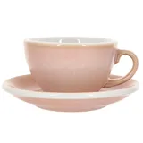 Кофейная пара «Эгг» фарфор 250мл D=95/145,H=55,L=115мм розов.