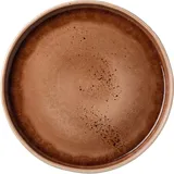 Dish “Marron Reativo”  porcelain  D=280, H=35mm  brown, beige.